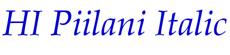 HI Piilani Italic フォント